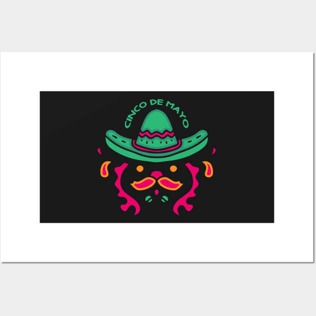 Mexican Hat Cinco De Mayo Wall Art by Raja2021